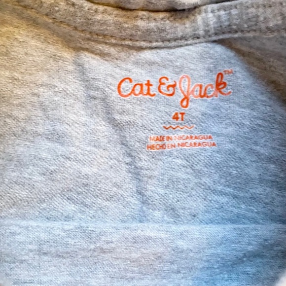 Cat & Jack Girls T-Shirt Sz 4T Gray Glitter Purple Unicorn Long Sleeve Crew Neck - Picture 4 of 8